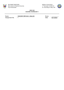 Midterm Exam: Building Technology 4