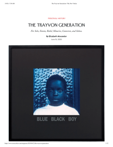 The Trayvon Generation   The New Yorker (1)