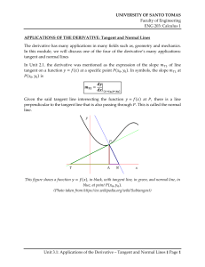[Workbook] ENG 203 Unit 3.1 - Tangent and Normal Lines