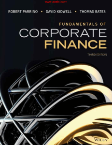 Fundamentals of Corporate Finance 3rd 3E