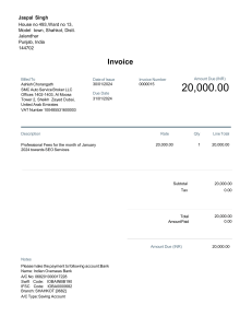 Jaspal Singh Salary Invoice January