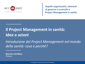 Project Management in Sanità: Idee e Azioni