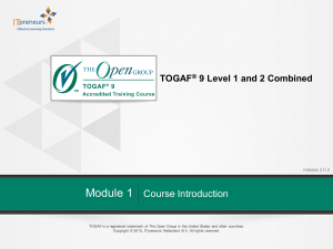 INF1910 TOGAF 9 RoadMap Mod 1 r3.0.2 ITp
