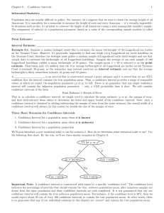 Confidence Intervals: Inferential Statistics Chapter