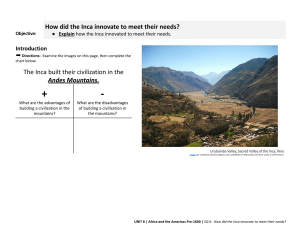 9.8 How did the Inca innovate to meet their needs 
