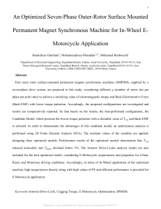 An Optimized Seven-Phase Outer-Rotor Surface Mounted Permanent Magnet Synchronous Machine for In-Wheel EMotorcycle Application