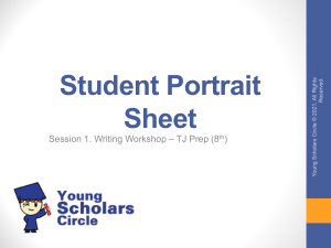 TJ Prep Writing Workshop: Student Portrait Sheet