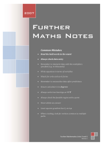 Further Mathematics Notes
