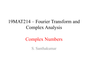 19MAT214 – Fourier Transform and Complex Analysis
