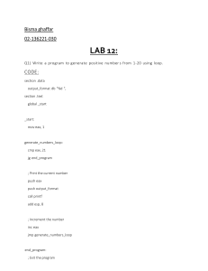 Assembly Programming Lab Report