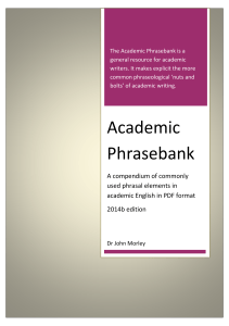 Academic Phrasebank: Writing Aid