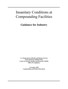 FDA Insanitary Conditions at Compounding Facilities Final Guidance 11.5.20
