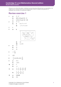 Camb OL Math 2nd Review Exercise Answers p