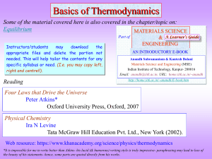 Basics of Thermodynamics