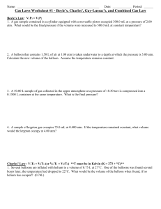 The gas laws worksheet