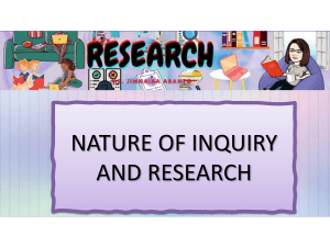 Q3-W1-Nature of Inquiry and Research