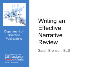 Writing Effective Narrative Reviews: A Guide