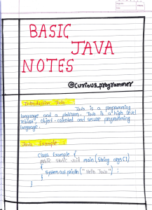 Java Basics Handwritten