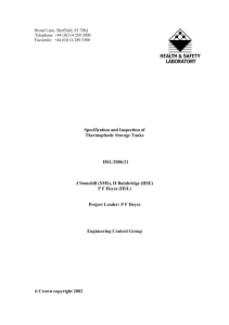 Specification and Inspection of Thermoplastic Storage Tanks