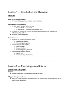 PSYCH 2801 - Research Methods