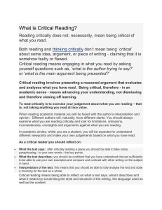 What is Critical Reading