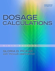 Dosage Calculations (Gloria D. Pickar, Amy Pickar-Abernethy) (z-lib.org)