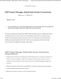 P0002-Facebook-11-11-20-OSP Project Manager, Global Data Center Connectivity