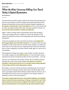 New York Times-Kitty Genovese and Digital Bystanders