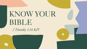 KNOW YOUR BIBLE- LC