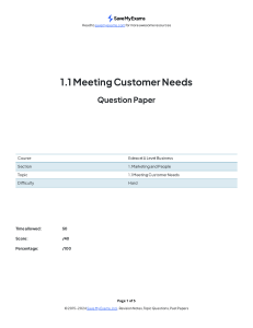 1.1 Meeting Customer Needs H