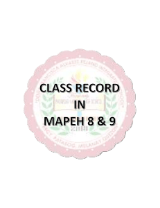Class Record MAPEH 8 & 9