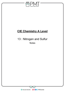 13. Nitrogen and Sulfur