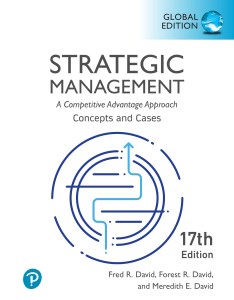 Fred D. Strategic Management. A Competitive Advantage Approach,...17ed 2023