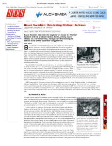 Bruce Swedien  Recording Michael Jackson