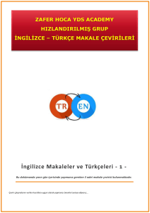 İngilizce Makaleler ve Türkçeleri Modül - 1 -