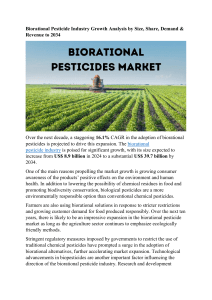 Biorational Pesticide Industry Growth Analysis by Size, Share, Demand & Revenue to 2034
