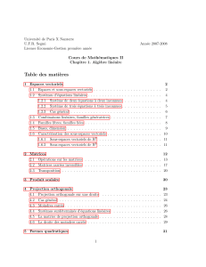 Cours d'algèbre linéaire - Espaces vectoriels et matrices