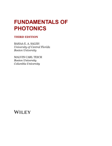 Fundamentals of Photonics- Saleh and Teich