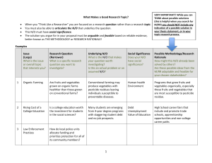 What makes a Good Research Topic Worksheet Grid