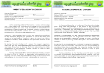 Parent/Guardian Consent Form for Immersion Program