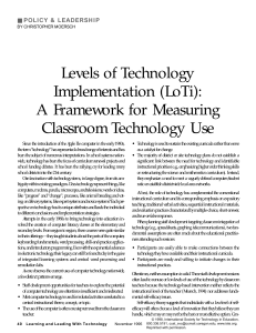 Levels of technology implementation LoTi