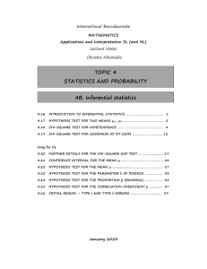 Topic 4B. Inferential Statistics