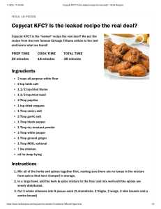 Copycat KFC  Is the leaked recipe the real deal  - Rock Recipes