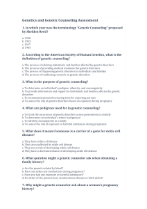 Genetics & Genetic Counseling Assessment Questions