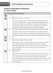 CSEC Chemistry MCQ Answer Key