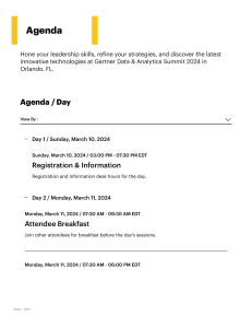 Agenda By Day   Gartner Data & Analytics Summit 2024 in Orlando, FL