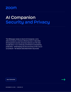 AI Companion Security and Privacy Whitepaper 11302023