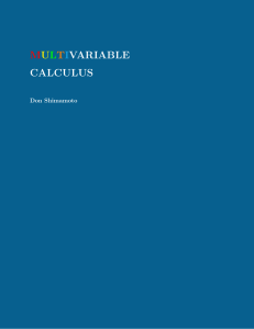 Multivariable Calculus Shimamoto