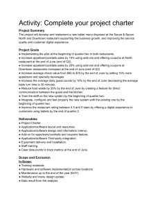 Activity  Complete your project charter