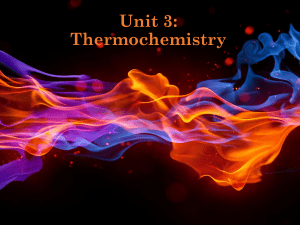 Thermochemistry and Energy